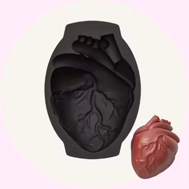 Silikonform Anatomiskt Hjärta – Sockerkaka & Moussekakor för Halloween - Baka med Alma