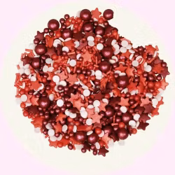 Burgundy Christmas Mix 40g – Färgglatt Strössel i Rött & Bourgogne – SweetKitchen