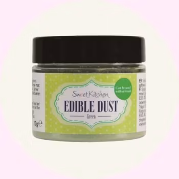 Ätbart Pulver Grön 10 g – Skimrande Färg för Bakning & Choklad – SweetKitchen