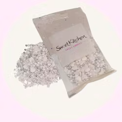 Unicorn Silver & White Strössel – 40 g – Silvervitt Strössel för Tårta, Cupcakes & Nyårsfirande