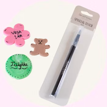 Ätbar Svart Tuschpenna – Livsmedelspenna för Tårta, Kakor, Marsipan & Fondant