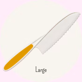 Barnkniv Large – GUL - Säker & Barnvänlig Kniv för Små Kockar
