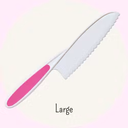 Barnkniv Large – Rosa - Säker & Barnvänlig Kniv för Små Kockar