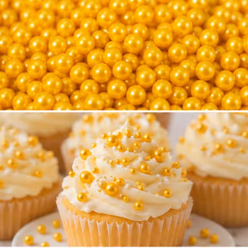 Gold Nonpareilles – Guldpärlor för Dekoration 40g - Sweet Kitchen