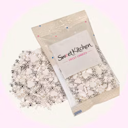 Unicorn Silver & White Strössel – 40 g – Silvervitt Strössel för Tårta, Cupcakes & Nyårsfirande