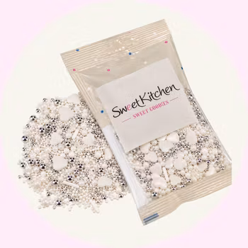 Unicorn Silver & White Strössel – 40 g – Silvervitt Strössel för Tårta, Cupcakes & Nyårsfirande