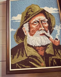 Broderad fiskargubbe
