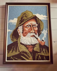 Broderad fiskargubbe