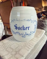 Stor porslinsburk för socker