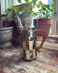 Kanna glas/mässing/trä
