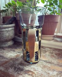 Kanna glas/mässing/trä