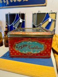 Plåtburk Göta Cacao med glas i locket (speciell frakt)