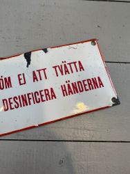 Skylt desinficera
