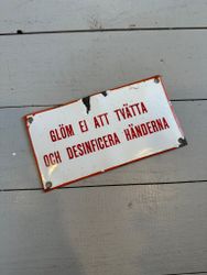 Skylt desinficera