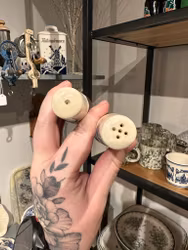 Salt och pepparkar porslin/trä