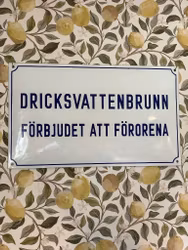 Emaljskylt (endast avhämtning)