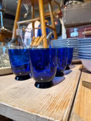 Blå små glas 6st (endast avhämtning)