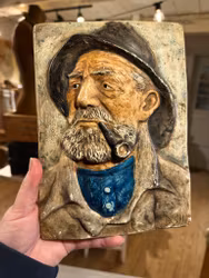 Fiskargubbe gipstavla