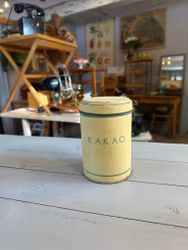 Plåtburk kakao gul/grön