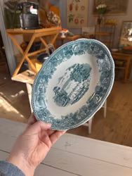 Fat/uppläggningsskål grön/vit Rörstrand