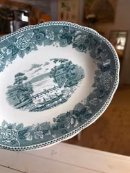 Fat/uppläggningsskål grön/vit Rörstrand