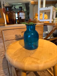 Blå glasvas