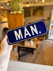 Emaljerad skylt ”män”