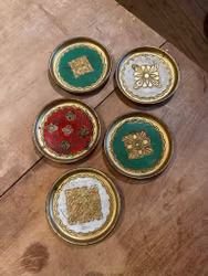 Italienska glasunderlägg, set om 5st