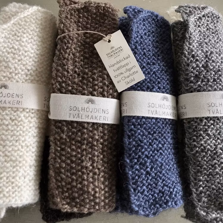 Tvättlapp i ull från Solhöjdens Tvålmakeri