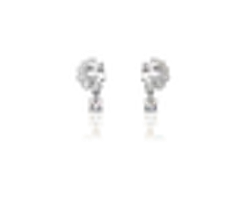 HALF CIRCLE W HANGING CRYSTAL EARRINGS