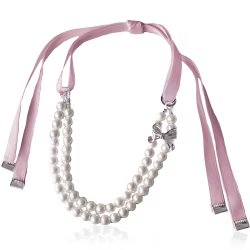 PEARL BOW HALSBAND Rosa