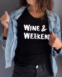 Wine & Weekend t-shirt svart