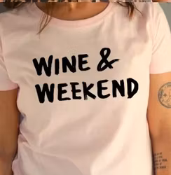 Wine & Weekend t-shirt rosa