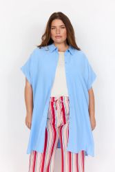 Plussize WaSia långskjorta blå