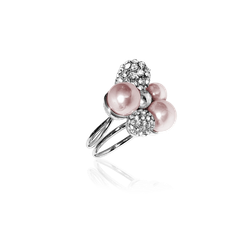 BERRY PEARL SPARKLE MAXI RING - LJUSROSA