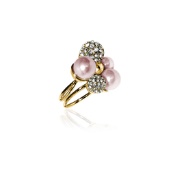 BERRY PEARL SPARKLE MAXI RING - LJUSROSA
