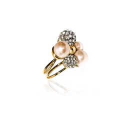 BERRY PEARL SPARKLE MAXI RING - CHAMPAGNE
