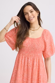 SBAlexa batic dress korall