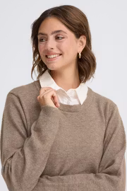 FRRisal stickad tröja taupe