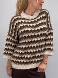 Frida stickad tröja brun