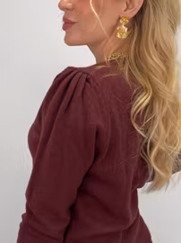 Elvie stickad tröja vinröd