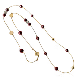 BERRY PEARL SPARKLE ICONIC Halsband - Vinröd