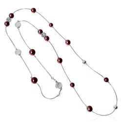 BERRY PEARL SPARKLE ICONIC Halsband - Vinröd