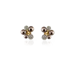 BERRY PEARL SPARKLE STUD Örhängen - Brun