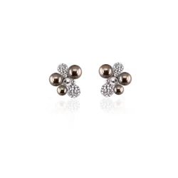 BERRY PEARL SPARKLE STUD Örhängen - Brun