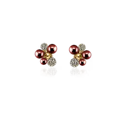 BERRY PEARL SPARKLE STUD Örhängen - Vinröd