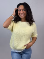 Parisa stickad tröja ljusgul