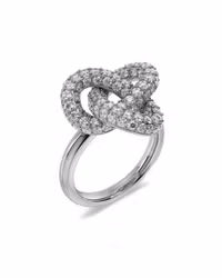 Infinity Knot Sparkle Ring L Silver