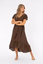 Jane klänning coffe brown