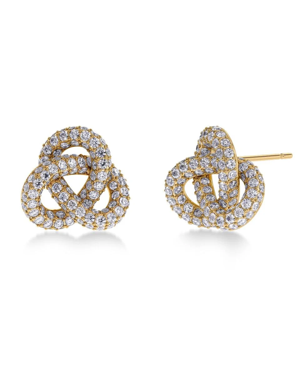 Infinity Knot Sparkle Studs L Gold